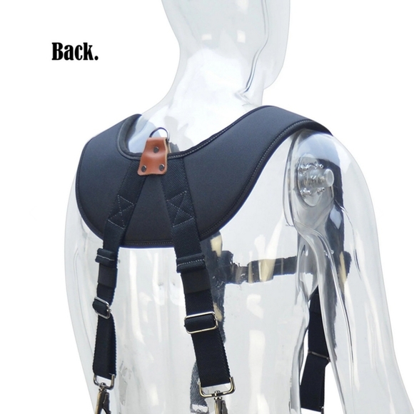 Welkinland Heavy-Duty Leather Tool Belt Suspenders Brown with Black NIB - Picture 3 of 5